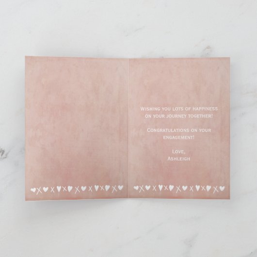 Roos bruiloft Verloving gefeliciteerd Kaart (Binnen)