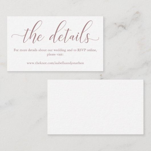 Roos bruiloft website behuizing Kaart (Voorkant / Achterkant)