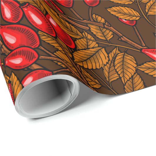 Roos, bruin en rood cadeaupapier (Rol Hoek)