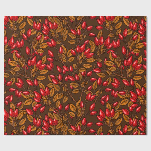 Roos, bruin en rood cadeaupapier (Vlak)