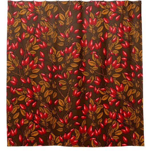 Roos, bruin en rood douchegordijn (Voorkant)