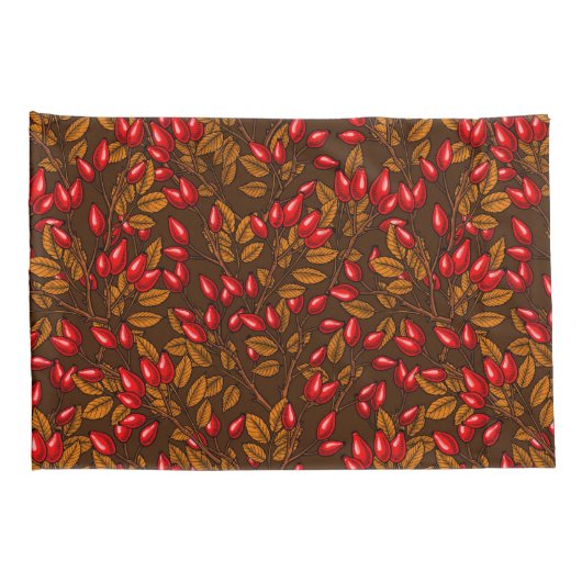 Roos, bruin en rood kussensloop (Achterkant-Rechts)