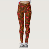 Roos, bruin en rood leggings (Voorkant)