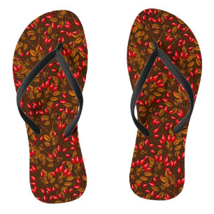 Roos, bruin en rood teenslippers