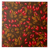 Roos, bruin en rood tegeltje (Voorkant)