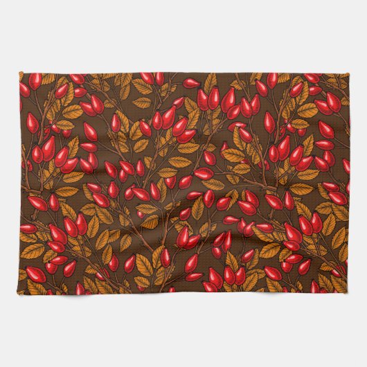 Roos, bruin en rood theedoek (Horizontaal)