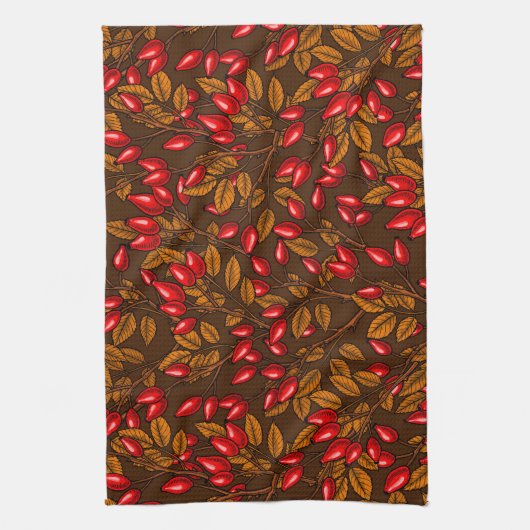 Roos, bruin en rood theedoek (Verticaal)