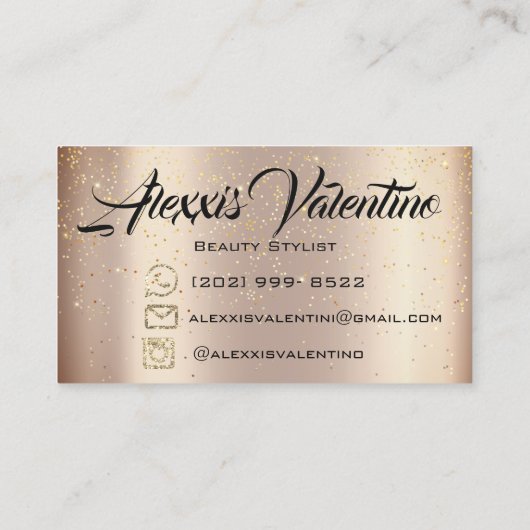 Roos Bruin Make-up Brow Lashes Glitter Drip Waxing Visitekaartje (Achterkant)