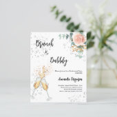 Roos Brunch Bubbly Uitnodiging van het Pensioenfee (Staand voorkant)