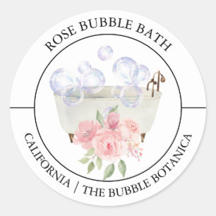 Roos Bubble Badlabel Ronde Sticker