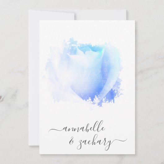 *~* Roos Bud + RSVP - QR AR8 Huwelijksuitnodiging Kaart (Voorkant)