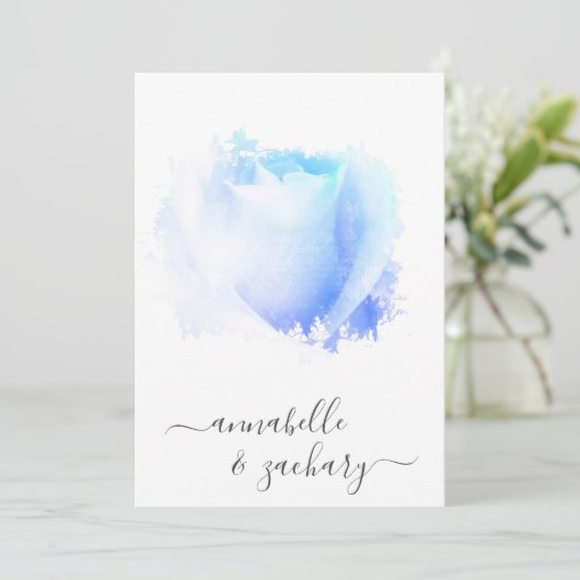 *~* Roos Bud + RSVP - QR AR8 Huwelijksuitnodiging Kaart (Staand voorkant)