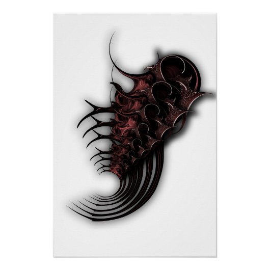 "Roos Bud Thorns Abstraction" Glanzend Poster (Voorkant)