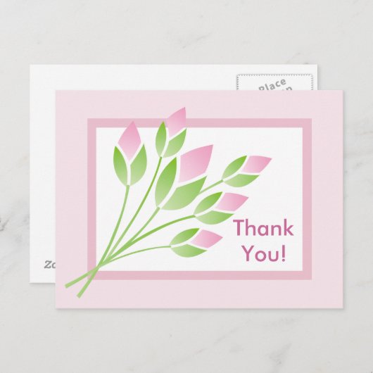 Roos Buds Dank u Briefkaart (Voorkant / Achterkant)