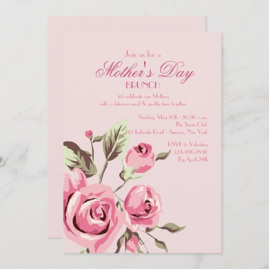 Roos Buds-uitnodiging Kaart (Voorkant / Achterkant)