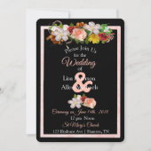 Roos Burgundy Black Floral Weddenschap Kaart (Voorkant)