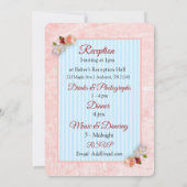 Roos Burgundy Blue Floral Weddenschap Kaart (Achterkant)