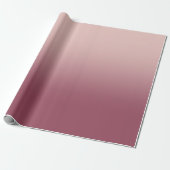 Roos Burgundy en Blush Pink Ombre Cadeaupapier (Uitgerold)