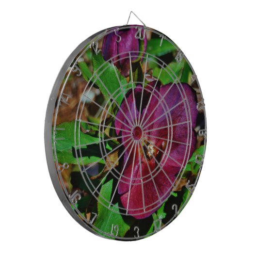 Roos Burgundy Pink Lenten Dartbord (Voorkant Links)