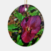 Roos Burgundy Pink Lenten Keramisch Ornament (Links)