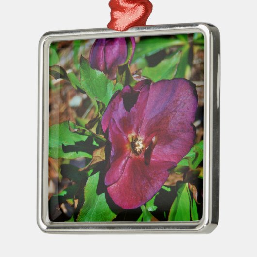 Roos Burgundy Pink Lenten Metalen Ornament (Links)
