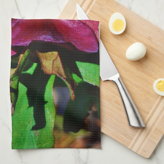 Roos Burgundy Pink Lenten Theedoek (Quarter Fold)