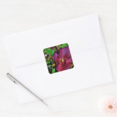 Roos Burgundy Pink Lenten Vierkante Sticker (Envelop)