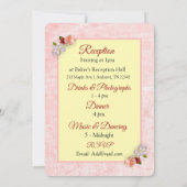 Roos Burgundy Yellow Floral Weddenschap Kaart (Achterkant)