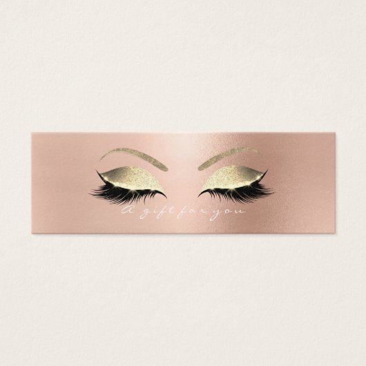 Roos Cadeaubon White PinkGold Lashes Makeup Mini Visitekaartjes (Voorkant)
