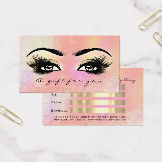 Roos Cadeaubonnen doorgeven Ombre Lashes Makeup Visitekaartje (Kantoor)