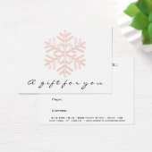 Roos Cadeaucertificaat Roze Makeup Holiday Snow Visitekaartje (Bureau)
