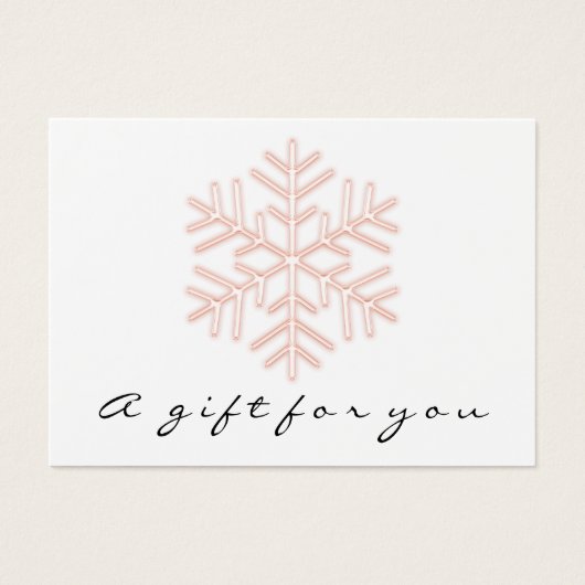 Roos Cadeaucertificaat Roze Makeup Holiday Snow Visitekaartje (Voorkant)