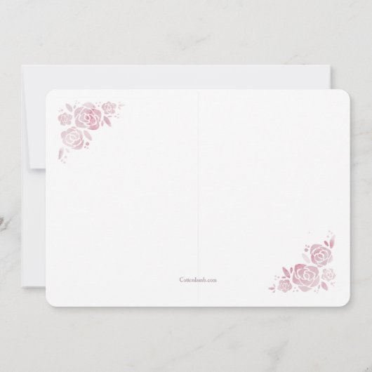 Roos Cameo Doop Foto Uitnodiging (Achterkant)