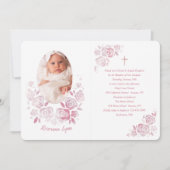 Roos Cameo Doop Foto Uitnodiging (Voorkant)