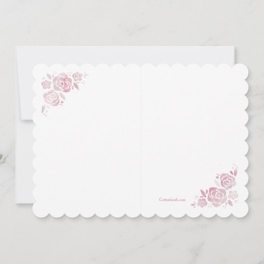 Roos Cameo Fotogeboorteaankondiging Kaart (Achterkant)