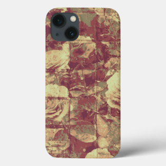Roos camouflage patroon op gebetonde wandachtergro iPhone 13 hoesje