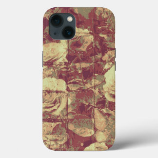 Roos camouflage patroon op gebetonde wandachtergro iPhone 13 hoesje