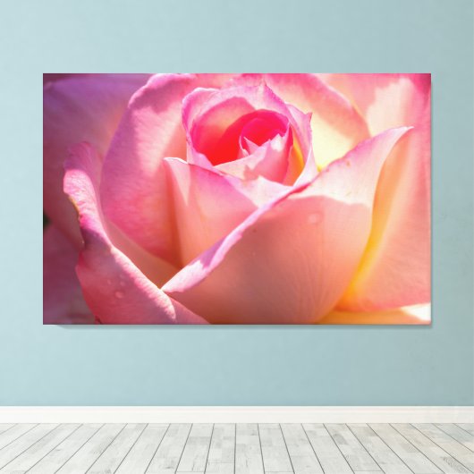 Roos Canvas Afdruk (Insitu (Houten vloer))