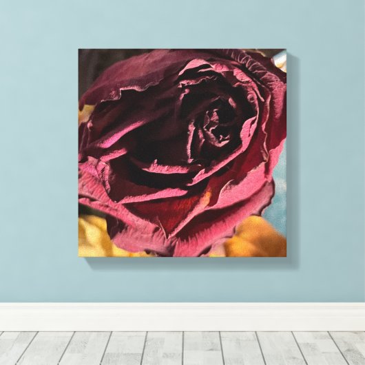 Roos Canvas Afdruk (Insitu (Houten vloer))