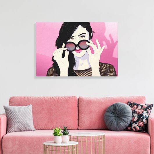 Roos Canvas Afdruk (Insitu (Woonkamer))