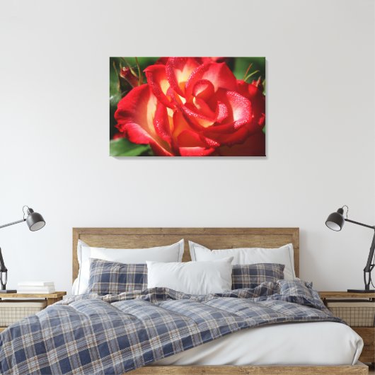 Roos canvas omloop afdruk (Insitu (Slaapkamer))