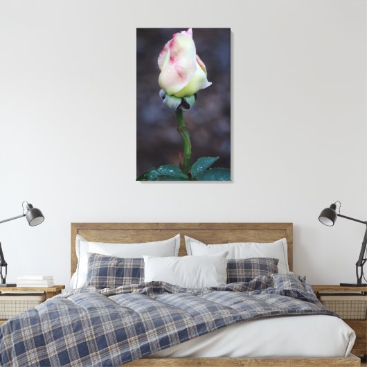Roos canvas omloop afdruk (Insitu (Slaapkamer))
