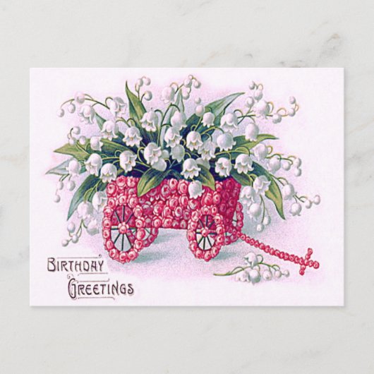 Roos Cart Lily of the Valley Briefkaart (Voorkant)