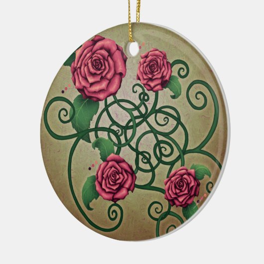 Roos Cartouche Keramisch Ornament (Links)
