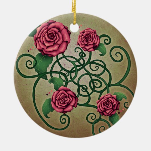 Roos Cartouche Keramisch Ornament (Achterkant)