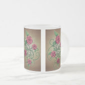 Roos Cartouche Matglas Koffiemok (Voorkant rechts)
