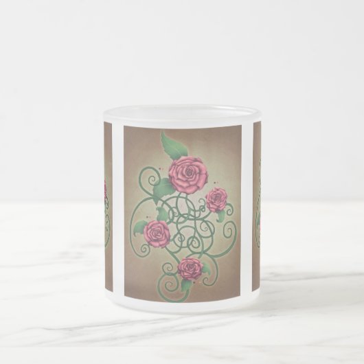 Roos Cartouche Matglas Koffiemok (Center)