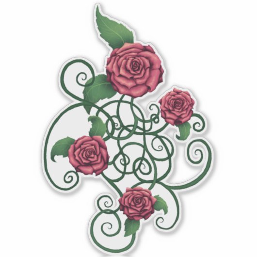 Roos Cartouche Sticker (Voorkant)