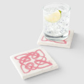 ROOS CELTIC KNOOP Marmeren Steen Onderzetter (Zijkant)