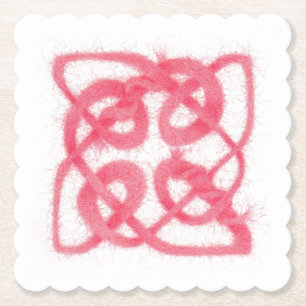 ROOS CELTIC KNOT Scalloped Square Paper Onderzette Kartonnen Onderzetters
